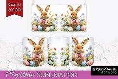 Easter Bunny Mug Wrap - Easter Mug PNG Sublimation Product Image 1