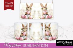 Easter Bunny Mug Wrap - Easter Mug PNG Sublimation Product Image 1