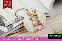 Easter Bunny Keychain PNG - Easter Keychain Sublimation Product Image 1