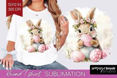 Easter Bunny Round Tshirt Background - Easter PNG Product Image 1