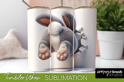Easter Bunny 3D Hole in Wall Easter Tumbler Wrap Sublimation