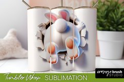 Easter Bunny 3D Hole in Wall Easter Tumbler Wrap Sublimation