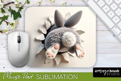 Easter Bunny 3D Hole in Wall Mouse Pad Sublimation Design