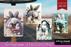 Easter Bunny Air Freshener PNG - Bunny Butt PNG Sublimation Product Image 1