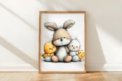 Easter Bunny and Chicks Clipart Product Image 3