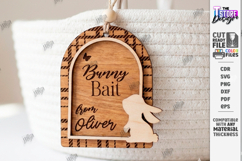 Easter Bunny Bait Tag Laser Cut | 3D Easter Basket Tags SVG Product Image 1