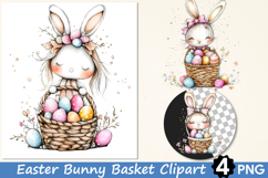 Easter Bunny Basket Clipart Product Image 1
