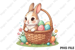 Easter Bunny Basket PNG Product Image 1