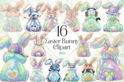 Easter Bunny Sublimation Clipart Bundle Product Image 1