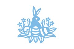 Easter Bunny Blue SVG Cut File Product Image 1