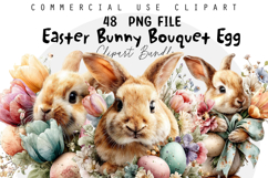 Easter Bunny Bouquet Egg Bundle, Easter Sublimation PNG Product Image 1