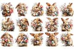 Easter Bunny Bouquet Egg Bundle, Easter Sublimation PNG Product Image 2