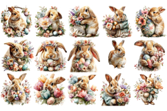 Easter Bunny Bouquet Egg Bundle, Easter Sublimation PNG Product Image 3