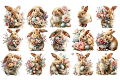 Easter Bunny Bouquet Egg Bundle, Easter Sublimation PNG Product Image 4
