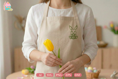 Easter Bunny SVG Bundle 6 Cute Designs: Adorable Rabbits Holding Carrot, Basket of Eggs, Big Bow, Flower Crown, Jumping Bunny with Flowers | SVG PNG DXF EPS AI Files | Cricut Silhouette Cut Files Ready | Easter Crafts for Tote Bags Mugs Shirts | Tasty Cak