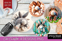 Easter Bunny Car Coaster - Bunny Butt Coaster PNG Product Image 1