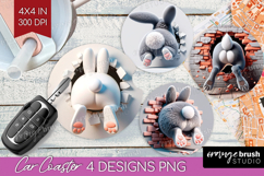 Easter Bunny Car Coaster - Bunny Butt Coaster PNG Product Image 1