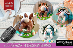 Easter Bunny Car Coaster - Bunny Butt Coaster PNG Product Image 1