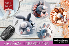 Easter Bunny Car Coaster - Bunny Butt Coaster PNG Product Image 1
