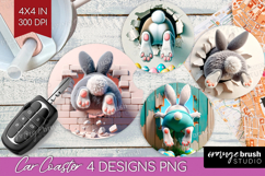 Easter Bunny Car Coaster - Bunny Butt Coaster PNG Product Image 1