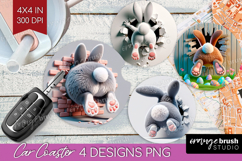 Easter Bunny Car Coaster - Bunny Butt Coaster PNG Product Image 1