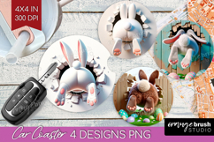 Easter Bunny Car Coaster - Bunny Butt Coaster PNG Product Image 1