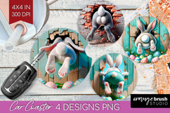 Easter Bunny Car Coaster - Bunny Butt Coaster PNG Product Image 1