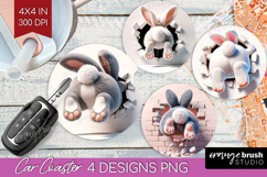 Easter Bunny Car Coaster - Bunny Butt Coaster PNG Product Image 1