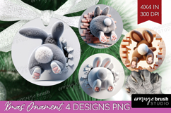 Easter Bunny Ornament PNG - Bunny Butt PNG Sublimation Product Image 1