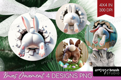 Easter Bunny Ornament PNG - Bunny Butt PNG Sublimation Product Image 1