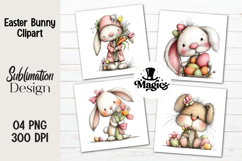 Easter Bunny Clipart, Easter Sublimation PNG Product Image 1