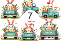Watercolour Easter bunny Clipart bundle Product Image 1