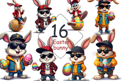 Watercolour Easter bunny Clipart bundle Product Image 1