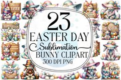 Easter Bunny Sublimation Clipart Bundle Product Image 1