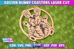 Easter Bunny Coasters Laser Cut | Happy Easter Kitchen Decor Product Image 2