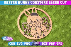 Easter Bunny Coasters Laser Cut | Happy Easter Kitchen Decor Product Image 3