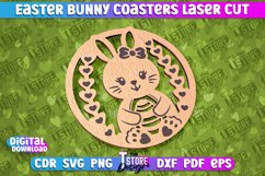 Easter Bunny Coasters Laser Cut | Happy Easter Kitchen Decor Product Image 4