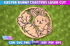 Easter Bunny Coasters Laser Cut | Happy Easter Kitchen Decor Product Image 5