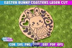 Easter Bunny Coasters Laser Cut | Happy Easter Kitchen Decor Product Image 6