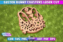 Easter Bunny Coasters Laser Cut | Happy Easter Kitchen Decor Product Image 8