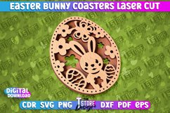 Easter Bunny Coasters Laser Cut | Happy Easter Kitchen Decor Product Image 9