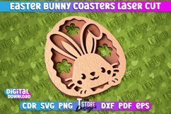 Easter Bunny Coasters Laser Cut | Happy Easter Kitchen Decor Product Image 10