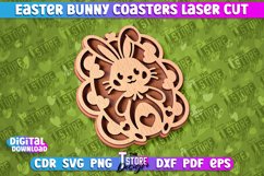 Easter Bunny Coasters Laser Cut | Happy Easter Kitchen Decor Product Image 11