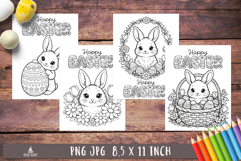 Easter Bunny Coloring Pages Happy Easter printable