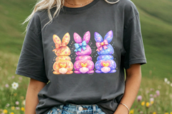 Coquette Easter Rabbit Pastel Watercolor Strokes Png Product Image 3