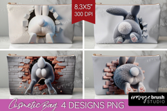 Easter Bunny Cosmetic Bag - Bunny Butt Makeup Bag PNG Product Image 1