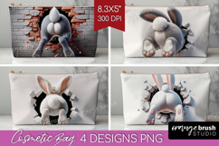 Easter Bunny Cosmetic Bag - Bunny Butt Makeup Bag PNG Product Image 1