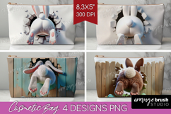 Easter Bunny Cosmetic Bag - Bunny Butt Makeup Bag PNG Product Image 1