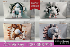 Easter Bunny Cosmetic Bag - Bunny Butt Makeup Bag PNG Product Image 1