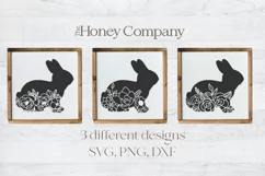 Easter Bunny SVG | Spring Flower Cut Out SVG | Laser Cutting Product Image 1